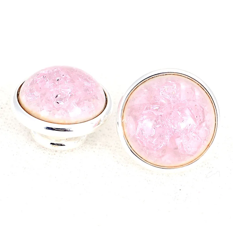 Miasol Pink Oil glazed crackled ceramic cabochon pops for DIY charm bracelets,necklace,ring,925 silver plating,jewelpops IJP346