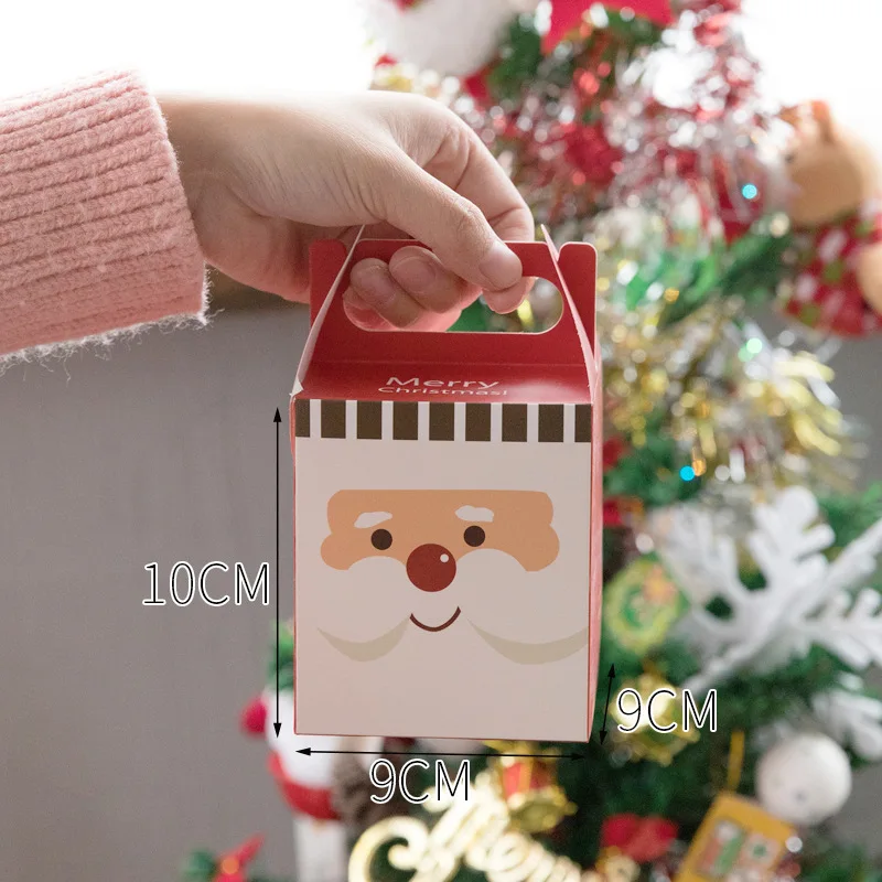 2018 new apple storage boxes christmas gift cases event party supplies 20pcs 10*9*9cm kawaii santas claus candy boxes gift case