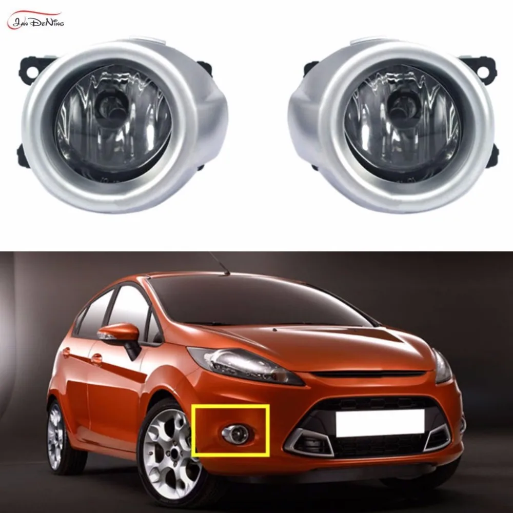 JanDeNing Car Fog Lights  For FORD FIESTA 2009-2011 Clear Front Fog Lamp Cover Trim Replacement  Assembly kit  (one Pair)