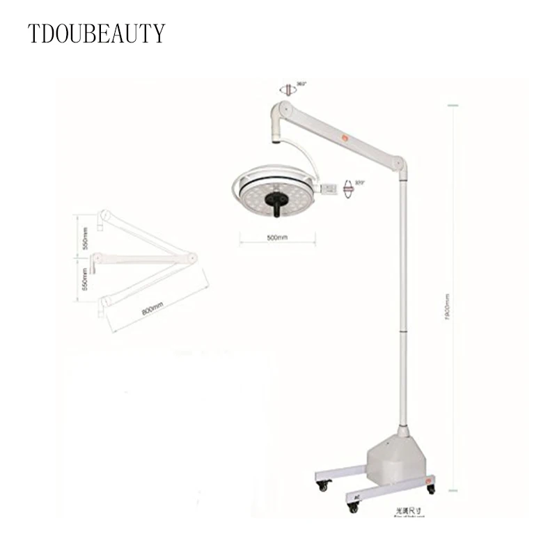 TDOUBEAUTY Super 108W Movable Floor Surgical Shadowless Lamp Pet Surgery Shadowless Lamp Plastic Surgery Lighting  Free Shipping