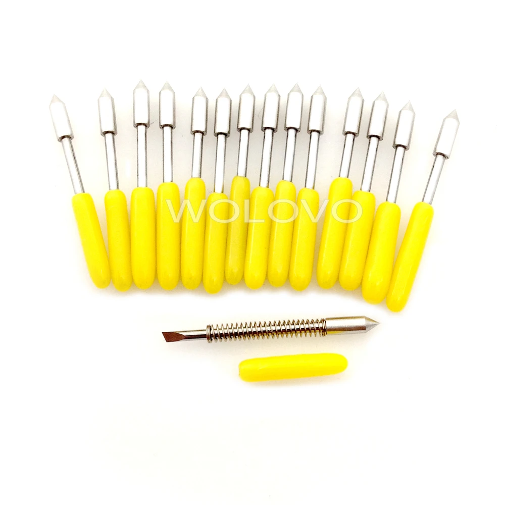 15pcs 30 Degree Graphtec CB09 Vinyl Plotter Cutter Blade with Spring for Cameo 3