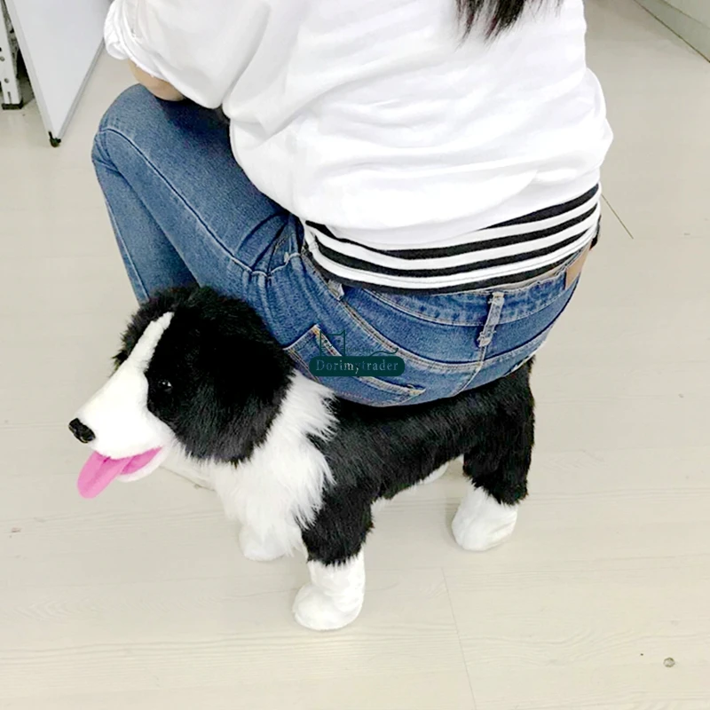 Dorimytrader cute simulated animal dog plush toy stuffed soft realistic dogs doll can ride on the back children gift decoration