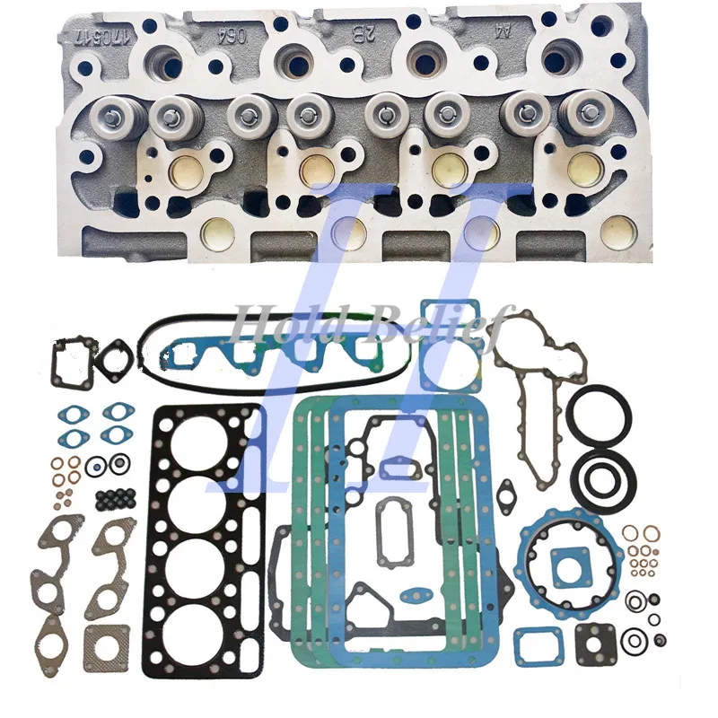 V1902 Complete Cylinder Head+Full Gasket For Holland Skid Steer L553 L555 For Kubota