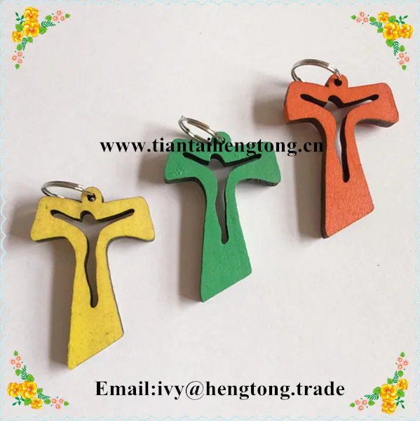 Wholesale  wood rosary accessory, rosary cross pendant, small t shape cross, religious rosary crucifix