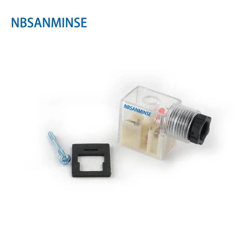 1PC NBSANMINSE Plug Solenoid Valve Coil Connector DIN43650 A / B / C For Valve Solenoid Coil DC12V DC24V AC110V AC220V