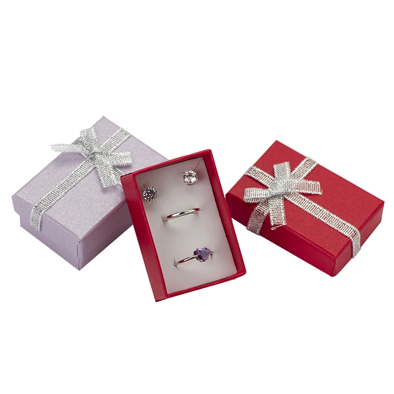 4x6 cm Hộp Đồ Trang Sức Pealr Giấy Gift Boxes cho Đồ Trang Sức Bao Bì Display Earring Necklace Pendant Nhẫn Box với Miếng Bọt Biển trắng