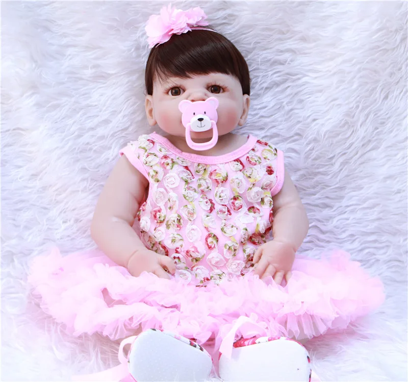 Full Body Silicone Reborn Baby Doll Toy 55cm Reborn Babies Dolls Lifelike Child Birthday gift bebe girl reborn bonecas