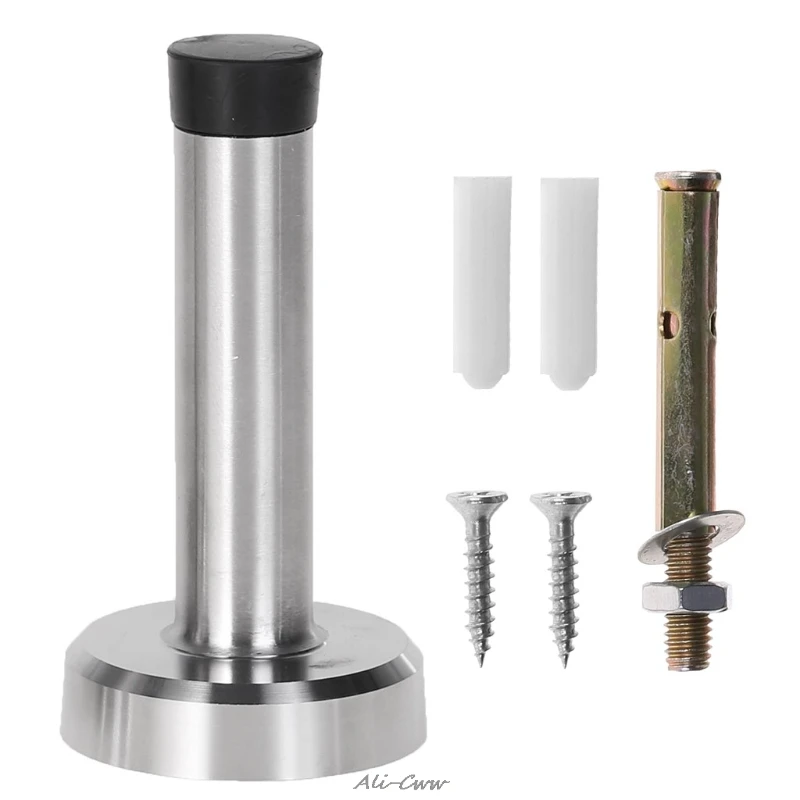 Door Stop Stopper Bumper Wall Mounted Protector Sound Dampening Stainless Steel A816