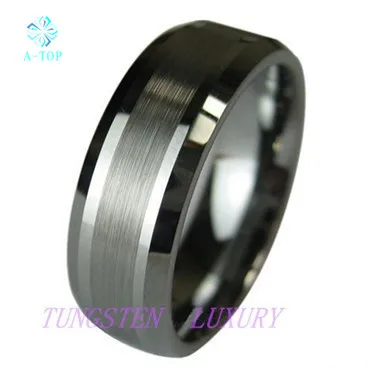 Titanium Color Two Tone Tungsten Carbide ring Men\'s Wedding Band Ring Bridal Jewelry Customized Jewelry  Free Shipping