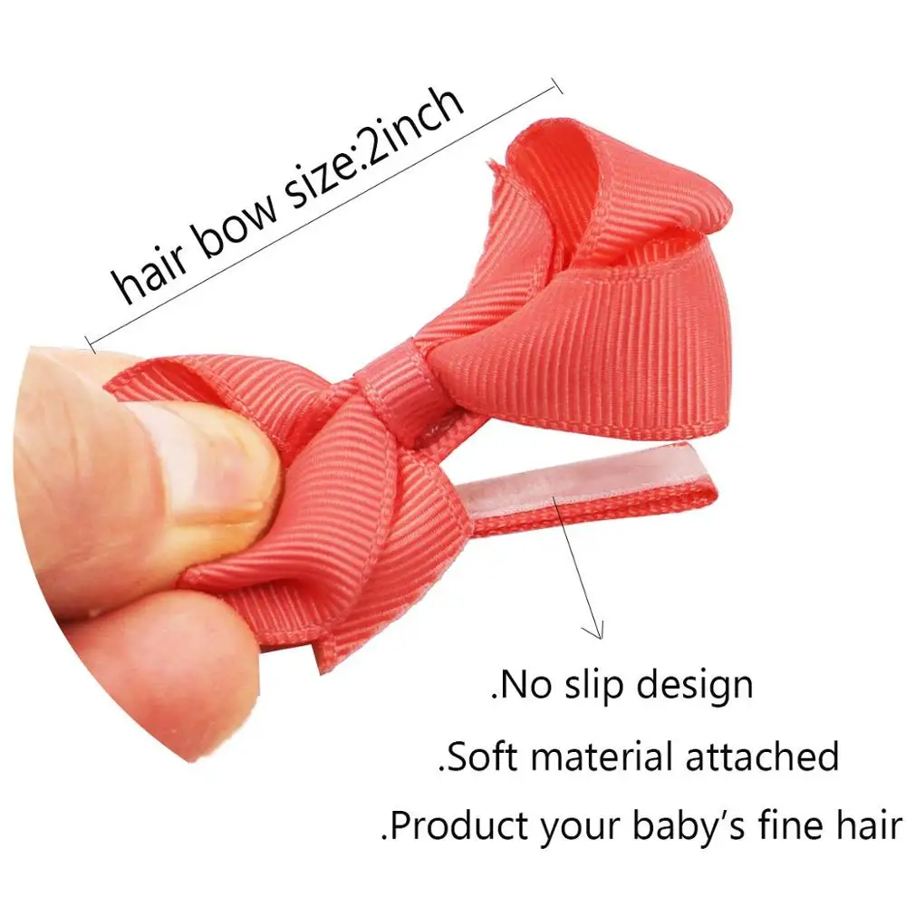 40/50PCS 2Inch Baby Girls Hair Bows Grosgrain Ribbon Mini Bows with Alligator Hair Clips Fully Lined for Fine Hair Infants