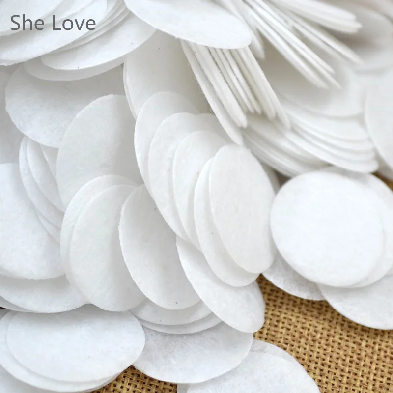 Chzimade 1000pcs 25mm White Felt Circle Die Cut Appliques DIY Cardmaking Craft Round Shape