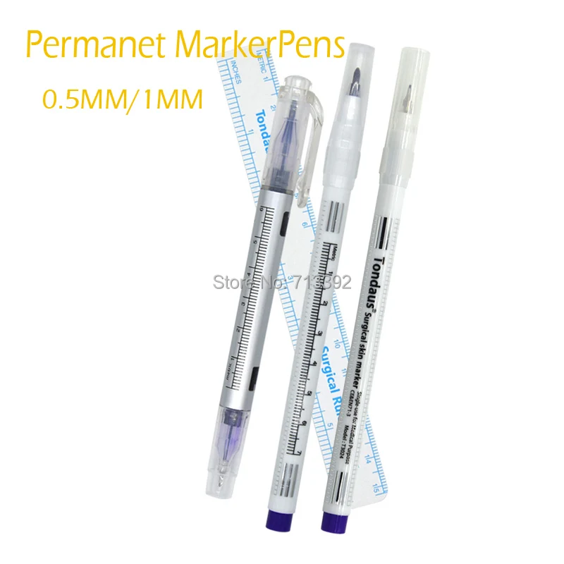 Microblading Surgical Waterproof Skin Marker Pen With Ruler Scribe Tool permanent tattoo eyebrow Tattoo Piercing Permanent