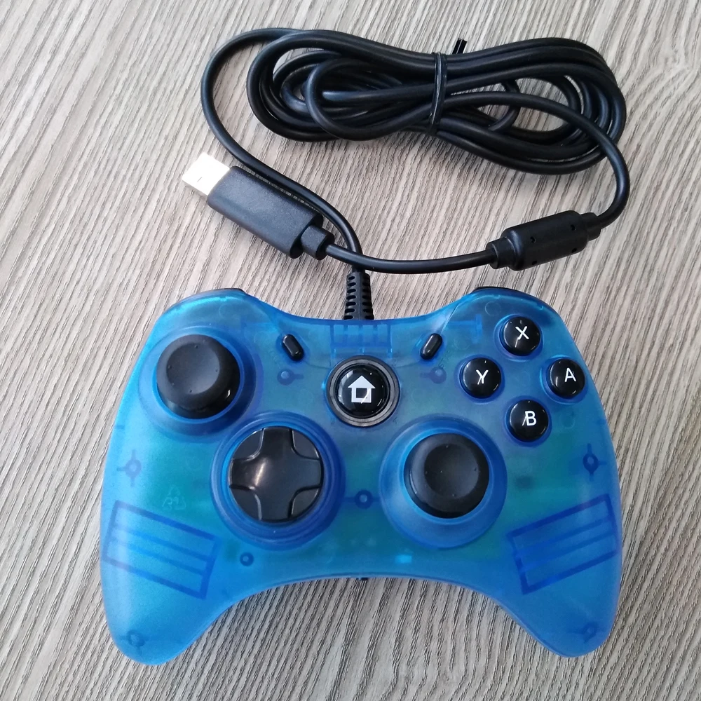 10pcs USB wired game controller  P-C360 appearance for s-w-i-t-c-h game pad gamepad black or Clear Blue