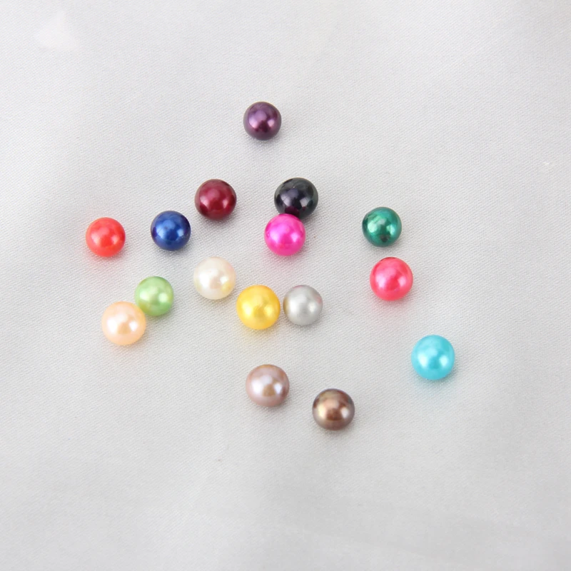 CLUCI 6-8 mm Akoya Pearl Bead for Women Jewelry Making Cultured Pearl Beads Women 16 Color Round Akoya Loose Pearl SZ005SB