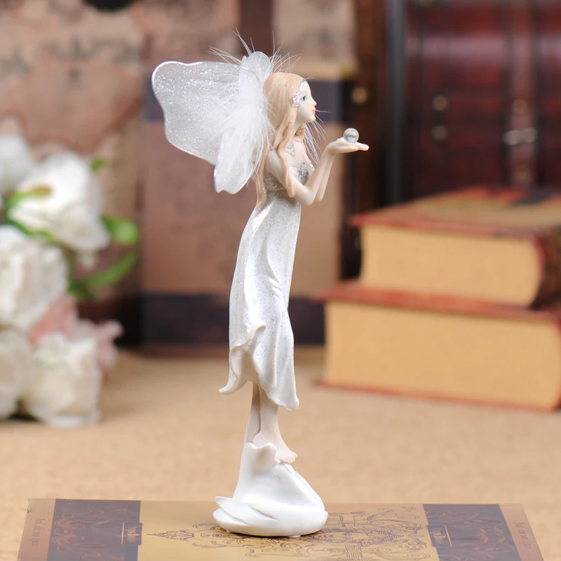 Garden Fairy Sculpture angel statues Cabinet decorations Resin Angel Figurines Beautiful Girl Gift for Wedding Home Decor