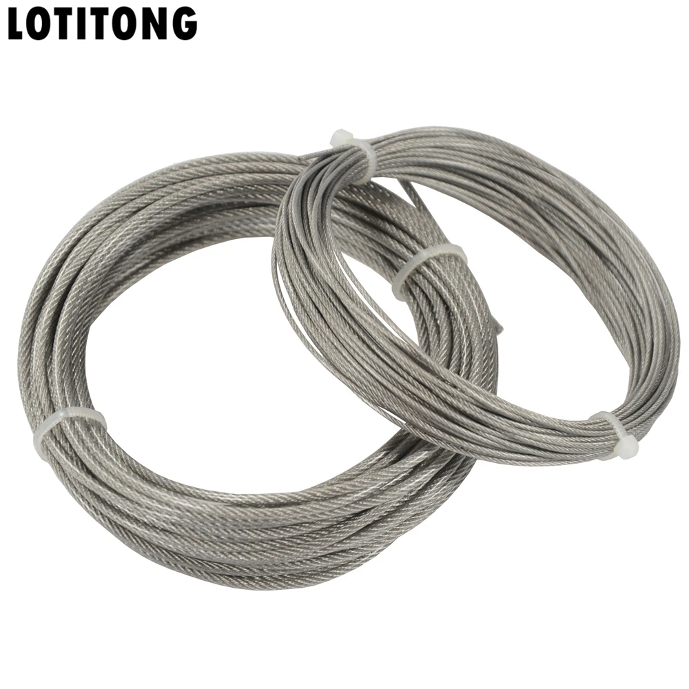 LOTITONG 70lb-368lb fishing steel wire Fishing lines 7x7 49 strands super soft wire lines Cover plastic Waterproof Leader line