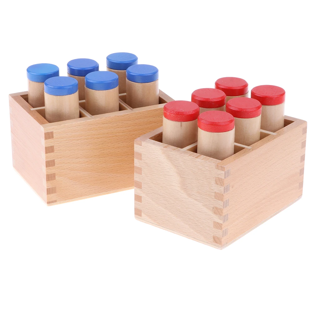 Wooden Montessori Teaching Aid - 12pcs Sound Cylinders Box Set Kids Children Preschool Sensory Educational Toy