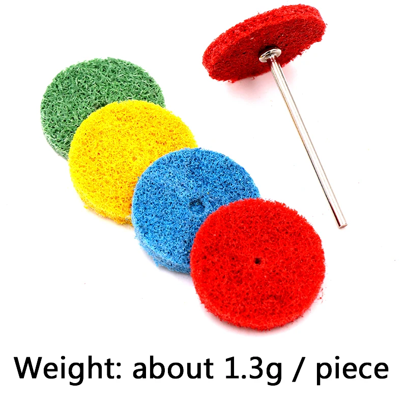5 pçs mini fibra de náilon moagem lixar cabeça escova abrasiva roda + 1 pçs 2.35/3mm shank polimento roda ferramentas para dremel