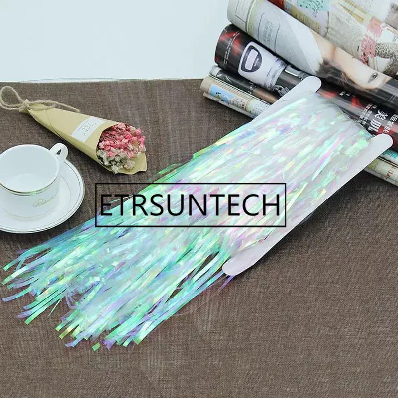 

100pcs Rainbow Fringe Foil Curtain Party Tinsel Backdrop for Photography Room Wedding Birthday Showers Party Doorway