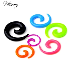 Alisouy Acrylic Spiral Ear Plugs & Tunnel Expanders Body Piercing Jewelry Gauges (1.6-10mm) Ear Tapers Stretching ear expandar