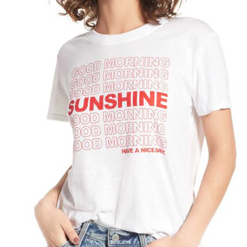 Good Morning Sunshine T-shirts New Summer Inspirational Vacay Tshirt Outfit Women Fashion Aesthetic Tumblr Graphic Tee Shirt Top