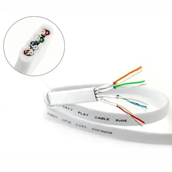 Płaski kabel sieciowy 1M Cat6 Biały kabel Ethernet RJ45 Nieekranowana skręcona para 3,3 FT Niska cena Przewód internetowy