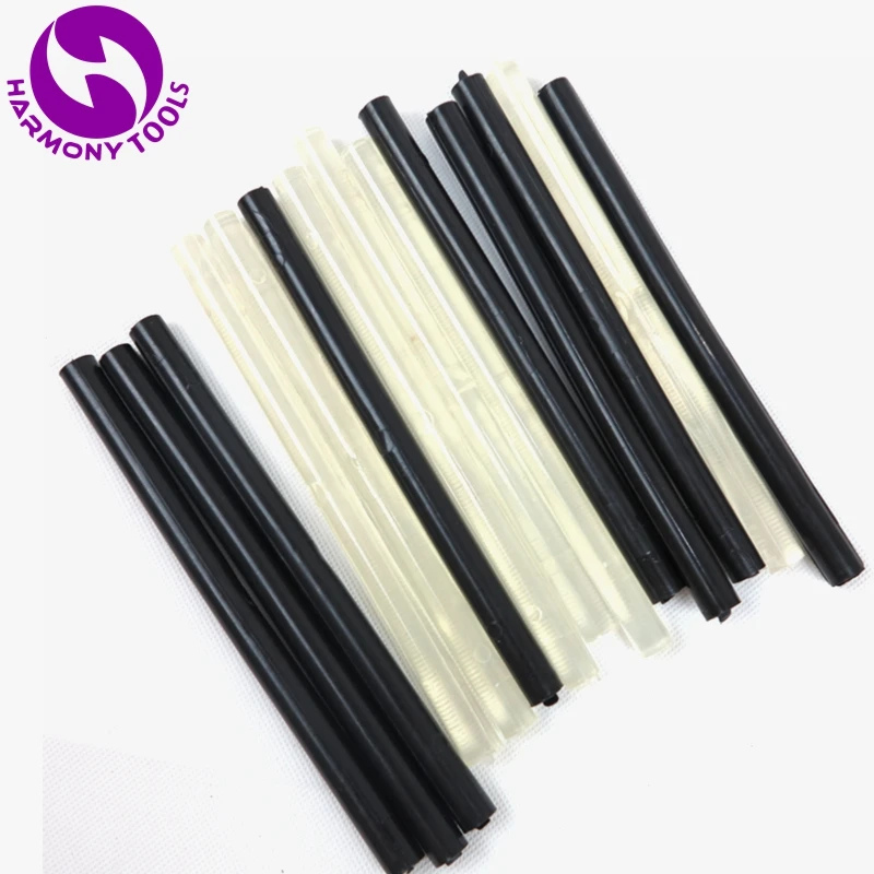 ( Black, Transparent ) 20 Pieces 11mm x 180mm 100% Italian Keratin Hot Melt Glue Sticks for Pre Bonded Tip Hair Extensions