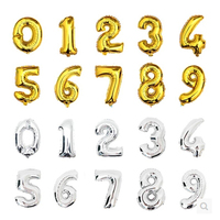 16 inch Number Balloons Baby Shower Helium Foil ballon Gold Silver Digit Globos Birthday Party Wedding Balloon