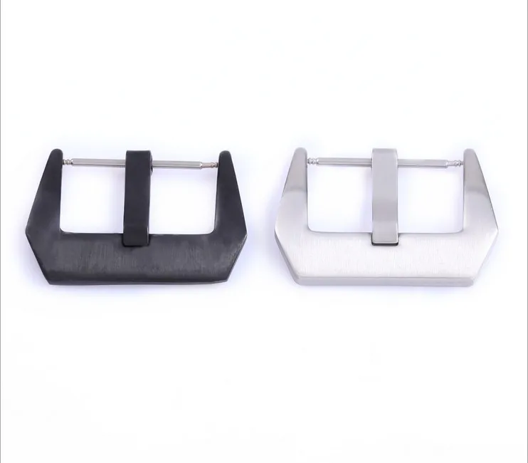 50Pcs/Lot Watch Buckle Stainless Steel Watch Buckle Silver Black Dull Polish Smooth Polish With Spring Bar 20MM 22MM 24MM 26MM