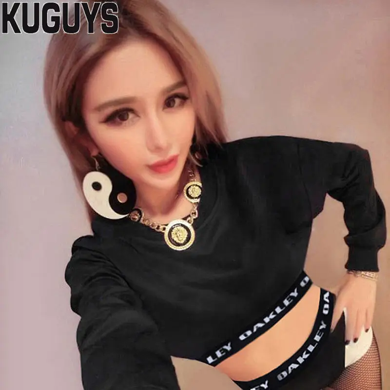 KUGUYS Tai Chi Round Drop Earrings for Women Yin and Yang Acrylic Hyperbole Black White Big Punk Rock Jewelry