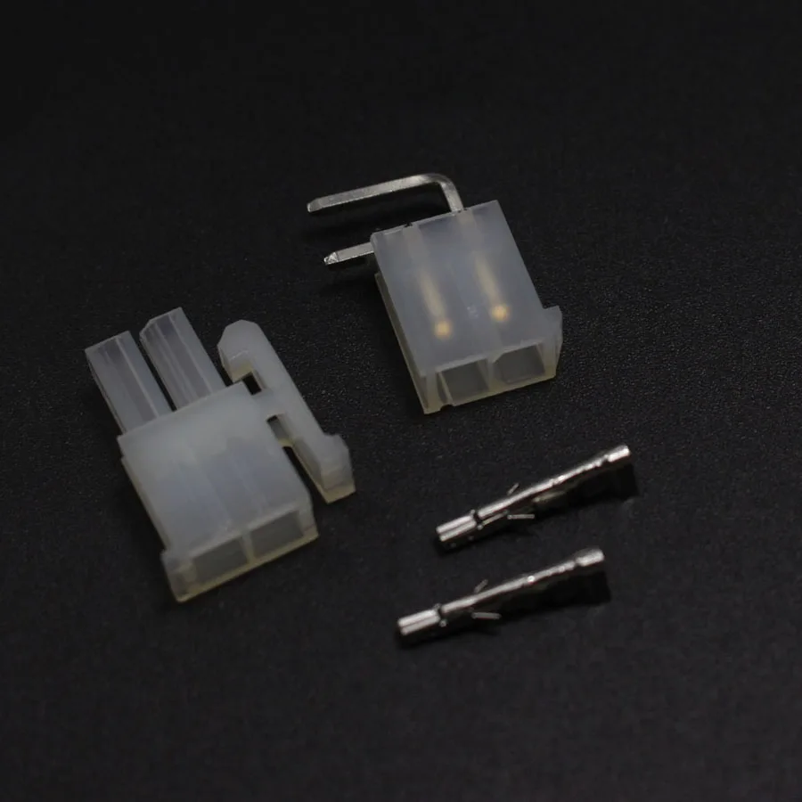 5sets 5557 5569 2P Bend Pin Wire Terminals Electrical Connector 4.2mm 2Pin Right Angle Plug jack for Car Auto PC ATX