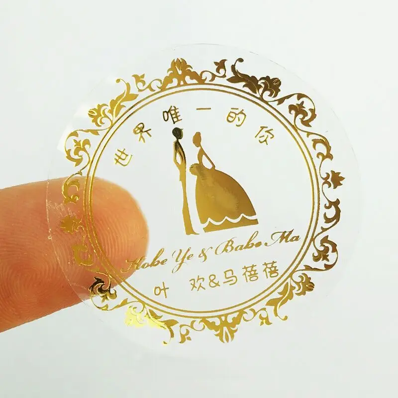 10000pcs   Customize Personalised Name Clear Transparent sticker ,Seals Sticker Logo Sticker