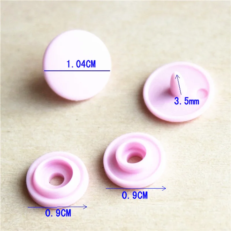 KAM 15 Colors Glossy Fastener Resin Snap Buttons T3 Caps 10 MM 150 Sets Plastic Box Packing Separately