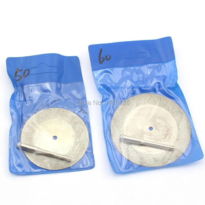 2Pcs 50 mm & 60 mm Diamond Coated Thin Cutting Wheel Rotary Blades Grinding Cut-off Disc Shank 1/8