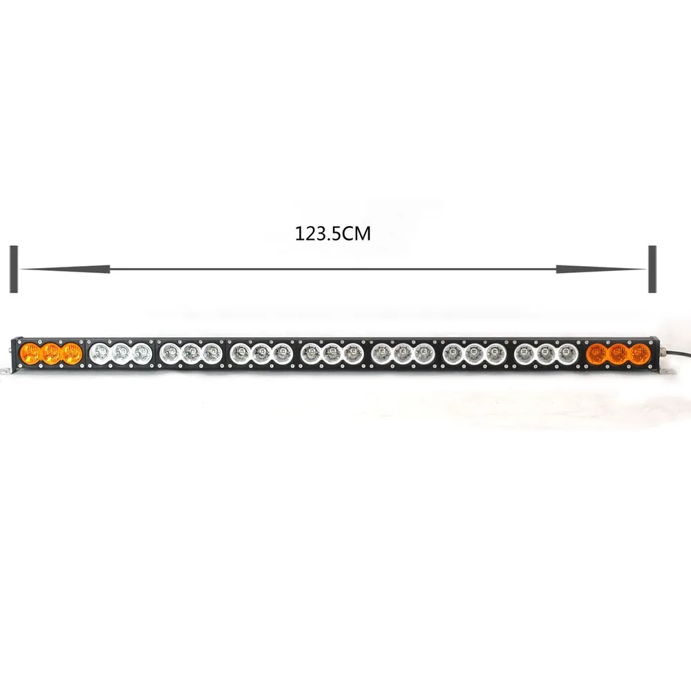 48 Inch 270W White Amber Single Row Led Light Bar With Upper Windshield Mounting Brackets For Jeep Wrangler JK 2007-2018 - Image 3