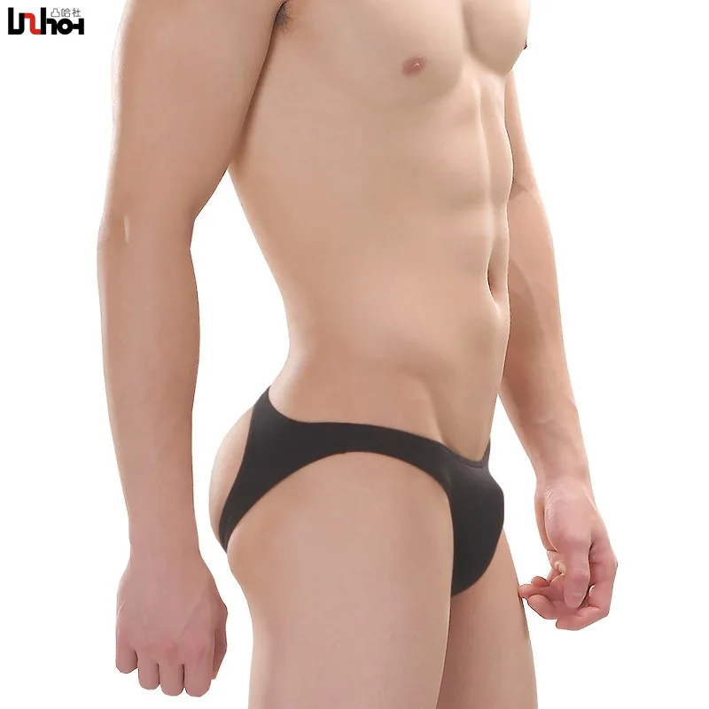 Sexy Gay Underwear Men Briefs Short Hollow Back Cotton Underpants Slim U Convex Pouch Low Waist Panties Cueca calzoncillos M-XL