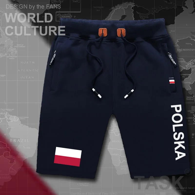 Poland Polish Pole  POLAK mens shorts beach new men's board shorts flag workout zipper pocket sweat bodybuilding new POLSKA flag