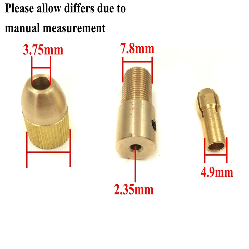 1 Set 2.35mm/3.17mm Laiton Forets Mandrin Outils Accessoires 0.5mm 1.0mm 1.5mm 2.5mm 3.0mm/3.2mm Mini Perceuse Électrique Pince