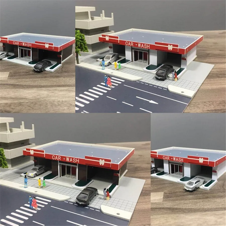 1/150 Architectural Scene Model Train Station Scene Model Car Wash Shop Hard Plastic Assembly Mold For N Train Layout