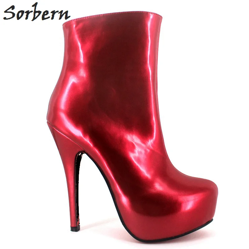 

Sorbern Fashion Ankle Boots For Women Platform Shoes Stiletto Plus Size 43 High Heel Ankle Boots 2018 New Arrival Gothic Boots