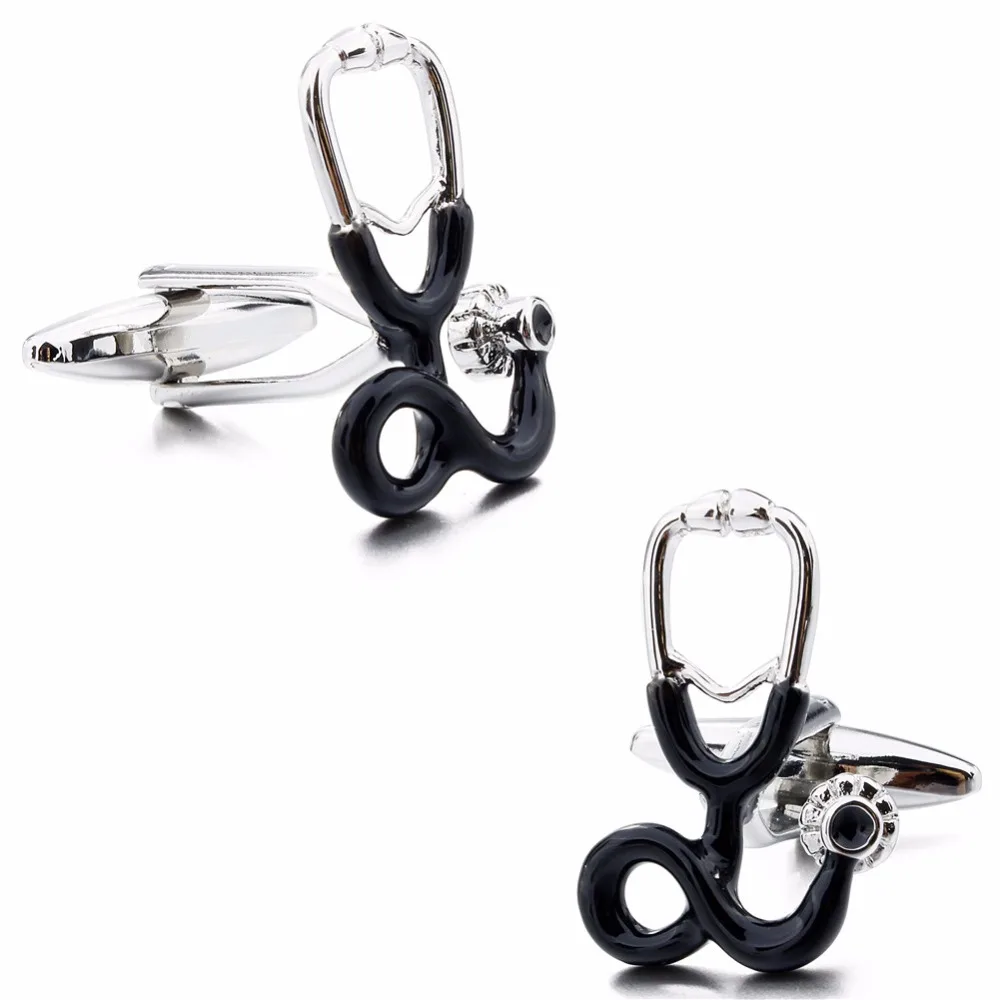 HAWSON Men's Doctor Stethoscope Shape Fashion Shirt Cuff Links Best Gift for Doctor