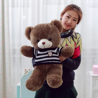 

60cm teddy bear plush toy deep blue stripes sweater bear doll girlfriend gift w4133