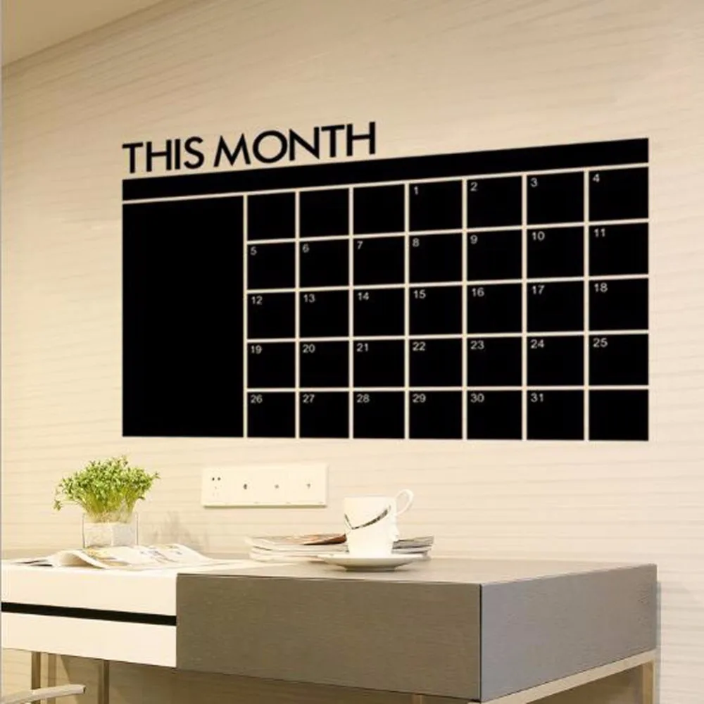 1 Cái/gói Sáng Tạo Có Thể Tháo Rời 60cmX92cm Tháng Calender Máy Bào Bảng Đen Cho Trường Văn Phòng Phẩm & Văn Phòng & Nhà