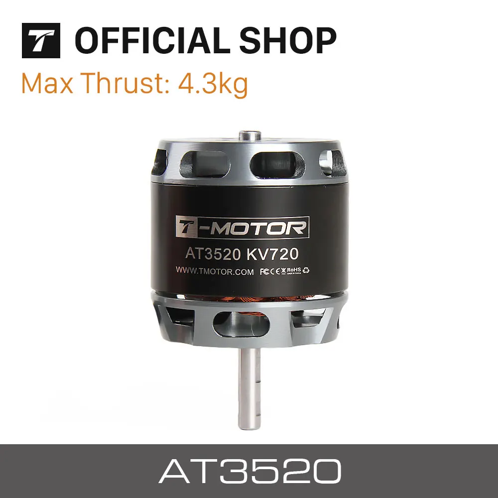 T-MOTOR AT3520 Long Shaft KV550 KV720 KV850 brushless motor for long range drones fixed wing uav