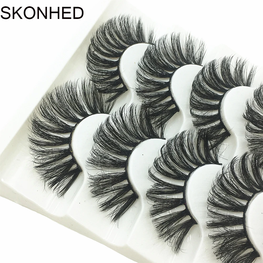 5คู่3D Faux Mink ผมนุ่มขนตาปลอม Fluffy Wispy หนา Lashes Handmade Soft Beauty Eye แต่งหน้าเครื่องมือขยาย DROPSHIP