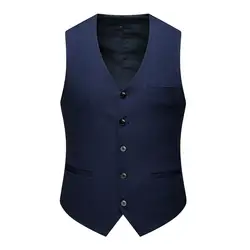 COLDKER erkek v yaka kolsuz Slim Fit ceket erkekler için rahat yelekler Blazer takım erkek yelek siyah gri lacivert