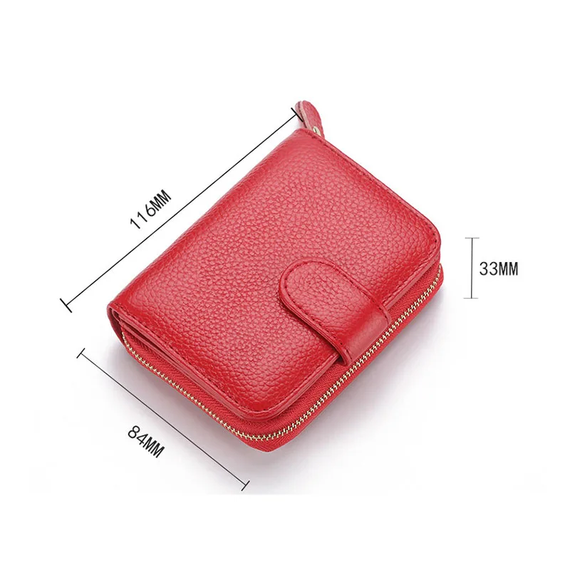 Premium Good Cowhide Blocking RFID Wallet Men Credit Card Holder Genuine Leather ID Business Card Holder Blocking NFC Card