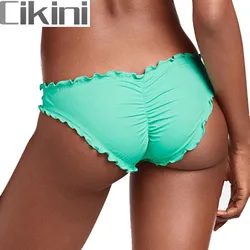 Cikini-Women's Sexy Green Thong Bikini Swimsuit, Brazilian Summer Beach Swimwear, Fashion