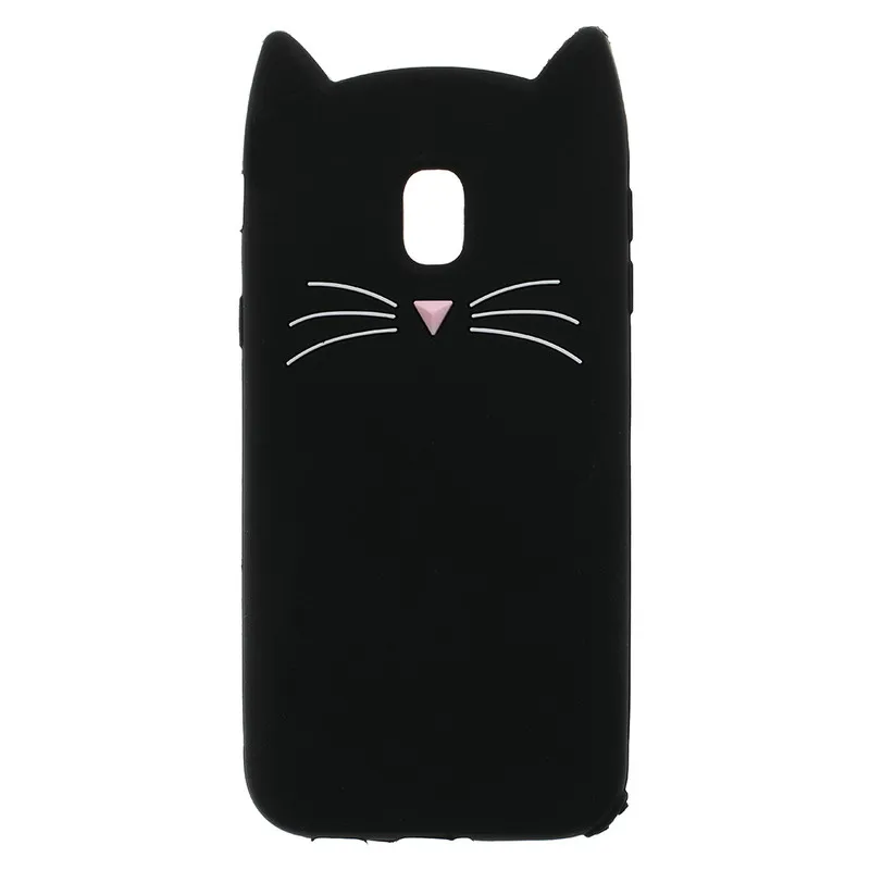 Cute Bearded Cat Silicone Soft Phone Case For Samsung Galaxy J4Plus S7edge 3D Cartoon Shockproof Protective Back Cover