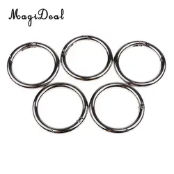5Pcs Round Push Gate Snap Open Hook Spring Ring Chain Carabiner 15/20/25/30/35/40/44/49mm for Outdoor Camping Climbing Acceory